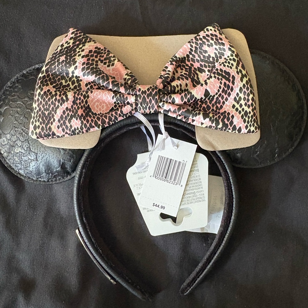 Disney Stylish Kids Headband with Pink and Black Bow